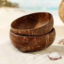 1 个 5-6 英寸抛光天然椰子壳碗，适用于海滩派对、婚礼和其他主题活动、厨房、圣诞礼物、学校用品 - 黑色 - 查看 7