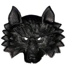 1入組全臉黑色狼面具，用於角色扮演和萬聖節派對裝飾，尺寸適合成人 - 彩色 - 查看 5