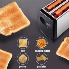 Tostador 700w 2 Rebanadas De Pan Acero Inoxidable - Blanco - Ver 3