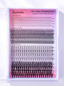 DIY 睫毛延长套装 480 片睫毛簇 单簇睫毛延长 DIY 多类型混合纤细仿貂毛睫毛托盘底部、尖刺、浓密睫毛，适合在家自行使用 DIY 睫毛延长套装 睫毛簇套装、睫毛、睫毛、假睫毛 - 黑色 - 查看 5