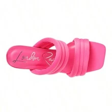 New Crush Quilted Spool Heel Sandals - Hồng - Xem 4