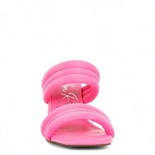 New Crush Quilted Spool Heel Sandals - Hồng - Xem 6