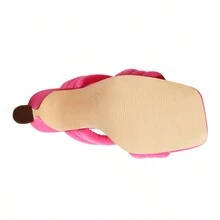 New Crush Quilted Spool Heel Sandals - Hồng - Xem 5