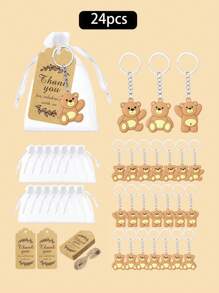 Móc khóa gấu nhỏ 12PCS/24PCS/30PCS dành cho nữ, Quà tặng vui nhộn, Phụ kiện móc khóa, Móc khóa ô tô, Phụ kiện dễ thương, Phụ kiện tiệc tùng, Có túi quà Organza, Đơn giản và đa năng, Thích hợp cho tiệc em bé, Sinh nhật, Quà cưới, Quà rửa tội, Tiệc tùng, Khiêu vũ và Đi chơi - Nhiều màu - Xem 12