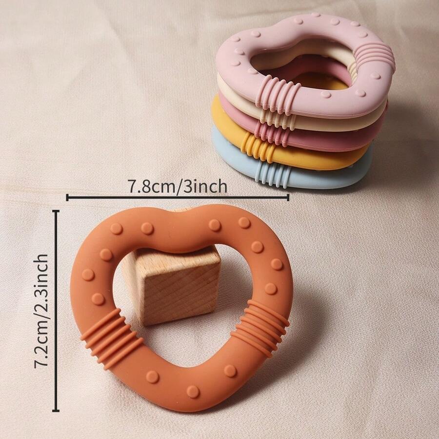 Baby Love Heart Silicone Teether, Multiple Teething Points To Help