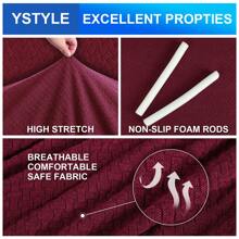YSTYLE Sofa Cover 1/2/3/4 Seater With Armrest, Stretch Sofa Cover Non-Slip, Modern Sofa Cover For Dogs Pets, Breathable Couch Cover With Elastic Bottom - Burgundy - View 3