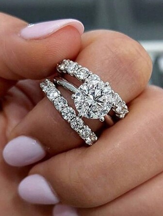 3pcs/ SET Of Fashionable Ring Sets For Luxury Banquets Weddings And Wearing Rings