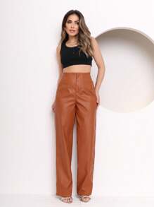 Women Pants - 鏽棕色 - 查看 4