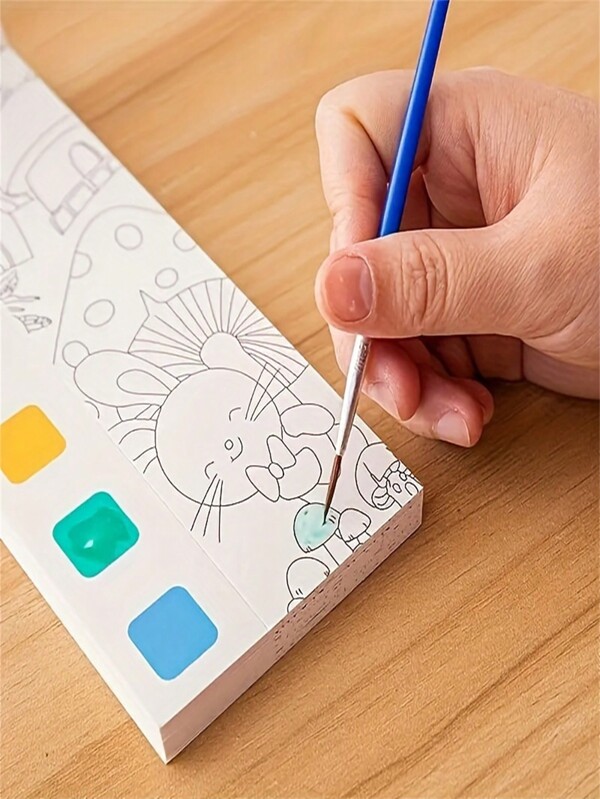 Libro para colorear con acuarelas incorporadas para niños y estudiantes, que incluye papel para pintar con acuarelas y un pincel, un regalo creativo de artesanía para fiesta, favores escolares, suministros escolares y vuelta al colegio