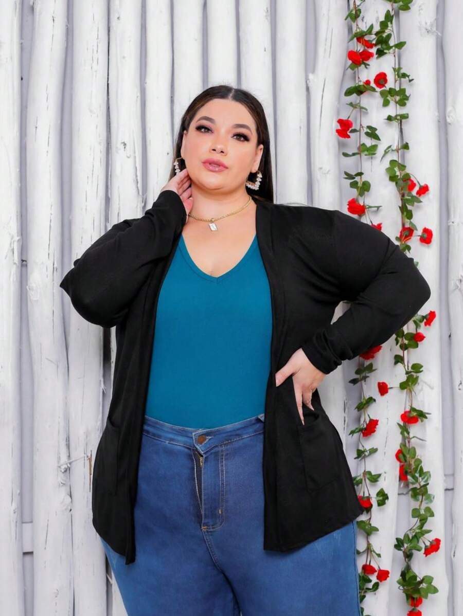 Plus Size Women Tops - 黑色 - 查看 1