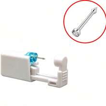 12pcs Nose Piercing Kit - Disposable Sterile Home Self Nose Piercing Gun Safe Painless Nose Stud Piercing Kit Tool With Stainless Steel Nose Pin - White - View 8