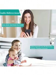 Chimexhy  Bombilla LED Cámara de seguridad inalámbrica Wifi HD 1080p Cámara de videovigilancia inteligente con inteligencia artificial con luz nocturna, inclinación panorámica de 360 ​​​​grados