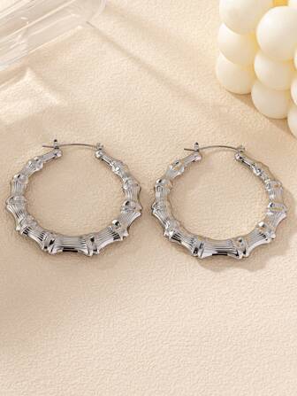 1 par Fashionabel Trendigt: Utskurna Detaljer Bambujoint Örhängen