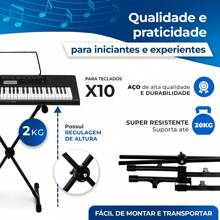 Suporte Teclado Musical Roland Nord Akai Ibox X10 Em X - Preto - Visão 3