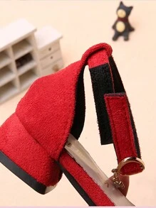 Bé Gái Giày Sandal Công Chúa Học Sinh Giày Cao Gót Giày Khiêu Vũ Trẻ Em Cha Mẹ-Con Giày Trẻ Trung Và Lớn 2024 Mùa Hè Mới mẫu Magic Thỏ Dễ Thương - Đỏ - Xem 6