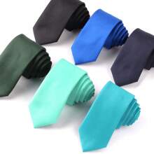 NUEVO Corbata casual de color sólido verde y azul para hombres, corbatas de boda para el novio, clásica de 6 cm para hombres, buenos regalos