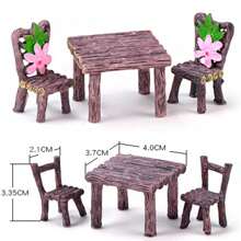 3pcs/Set Miniature Table And Chairs Set Fairy Garden Furniture Ornaments Kit For Decoration House Accessories Home Micro Landscape Decoration Best Gifts Birthday Graduation
