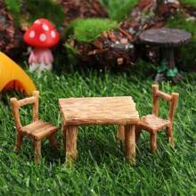 3pcs/Set Miniature Table And Chairs Set Fairy Garden Furniture Ornaments Kit For Decoration House Accessories Home Micro Landscape Decoration Best Gifts Birthday Graduation