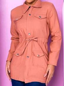 Women Coats - Màu hồng gỉ - Xem 1