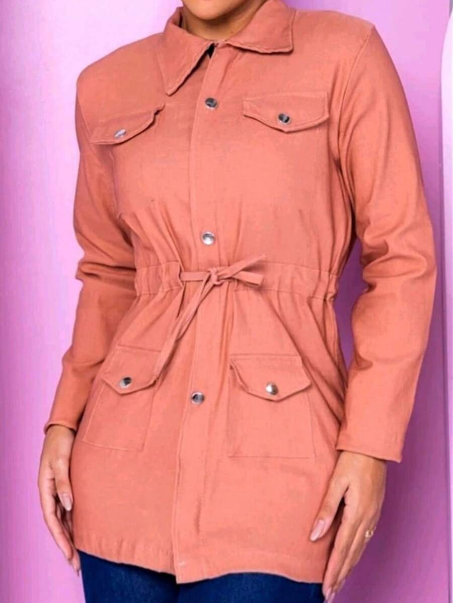 Women Coats - Màu hồng gỉ - Xem 1