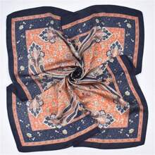 1pc Bohemian Style Paisley Pattern Printed 70*70cm Bandana For Men/Women, Faux Silk Material. Perfect For Casual, Business, Fashion And Music Festival