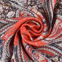 1pc Bohemian Style Paisley Pattern Printed 70*70cm Bandana For Men/Women, Faux Silk Material. Perfect For Casual, Business, Fashion And Music Festival