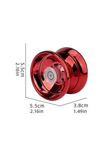 1pc Metal Alloy Yoyo Ball Toy For Adults, Competitive Play, Designed For Pro Level Tricks - Red - View 2