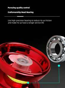 1pc Metal Alloy Yoyo Ball Toy For Adults, Competitive Play, Designed For Pro Level Tricks - Red - View 5