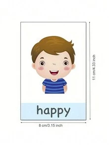 12 Tarjetas didácticas de reconocimiento de colores, tarjetas de educación temprana de colores - Tarjetas de expresión facial y emoción, aptas para niños en edad preescolar