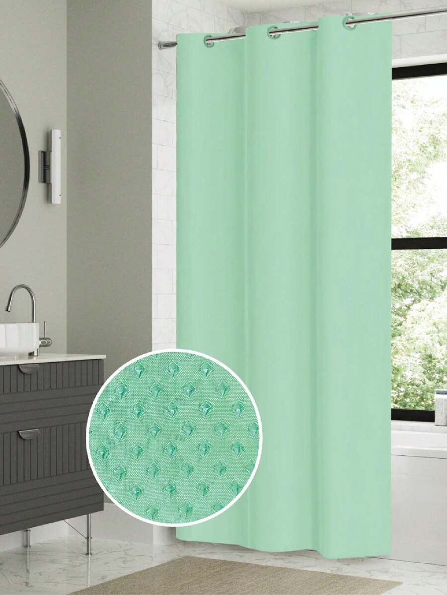 CORTINA DE DUCHA JACQUARD - Verde - Ver 1