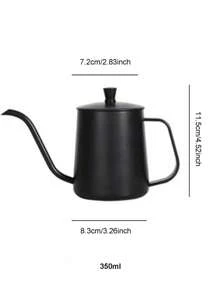 1 件装不锈钢鹅颈咖啡壶（带盖/不带盖）学校用品返校 - 黑色 - 查看 13