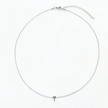 1條不過敏不鏽鋼蛇骨鏈,附英文字母,黃道十二宮吊墜,適用於女性、男性和女孩,附銀飾層