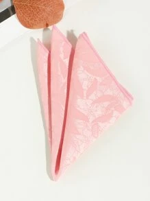 1pc Men's Fashion Thick Handkerchief Necktie With Embroidered Leaf & Plant Pattern, Suitable For Parties And Vacations