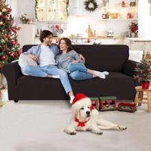 YSTYLE Sofa Cover 1/2/3/4 Seater With Armrest, Stretch Sofa Cover Non-Slip, Modern Sofa Cover For Dogs Pets, Breathable Couch Cover With Elastic Bottom - Coffee Brown - View 2