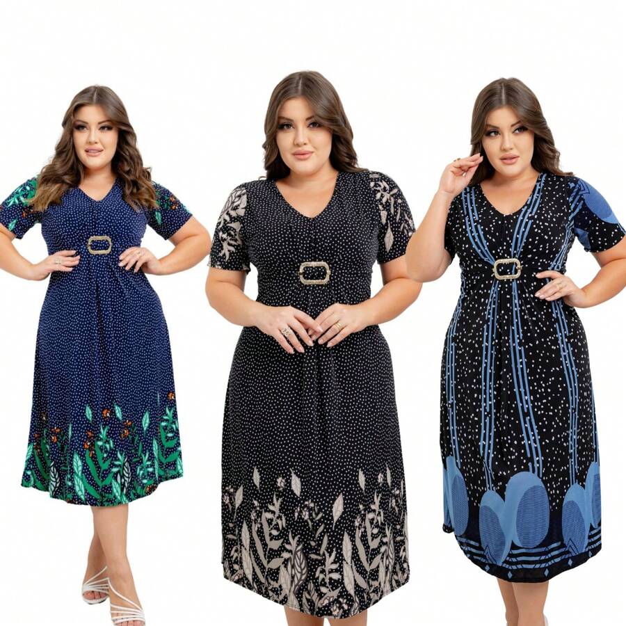 Plus Size Dresses - Màu xanh lam - Xem 1