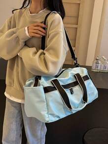 Không thấm nước Thể thao Túi huấn luyện Với Độc lập Giày Ngăn Và Ướt Khô Tách biệt , Dung lượng lớn Du lịch Túi vải thô Đối với phụ nữ Làm Việc  Du lịch - Màu xanh lam - Xem 4