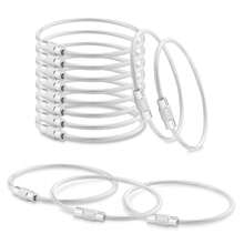 10pcs/Pack Stainless Steel Cable Wire Key Chain Rings For Travel, Luggage Tags, And Outdoor Activities Car Accessories Bag Charm School