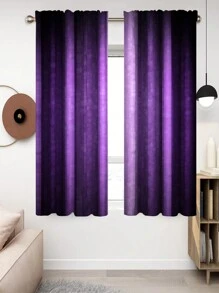 2pcs Vintage Purple Striped Gradient Curtains, Abstract Colorful Wood Stripes Room Darkening Window Curtain,Rod Pocket Design, 100% Polyester,Suitable For Bedroom Kitchen Living Room Home Decor - Purple - View 4