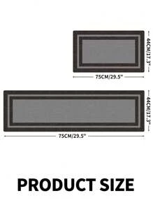 1 pezzo Tappeto da cucina in stile nordico con motivo geometrico, in materiale PU antiscivolo, anti-fatica e impermeabile, facile da pulire, adatto per cucina, bagno, decorazione, tappeto da bagno, tappeto da esterno, zerbino, accessori da bagno estivi, articoli da back to school - nero - Visualizzare 3
