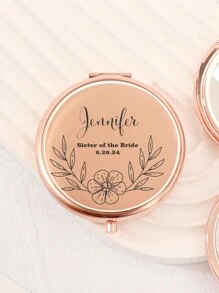Custom Print: Personalized Name And Greetings! Leather Folding Makeup Mirror, High Definition Glass, 2X Magnifying Lens! Perfect Gift For Mom, Aunt, Grandma, Daughter, Niece, Sister, Bride, Bridesmaid, And More For Holidays, Birthdays, Weddings, Mother's Day, Valentine's Day