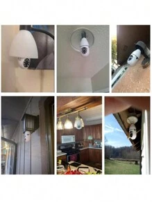 Chimexhy  Bombilla LED Cámara de seguridad inalámbrica Wifi HD 1080p Cámara de videovigilancia inteligente con inteligencia artificial con luz nocturna, inclinación panorámica de 360 ​​​​grados