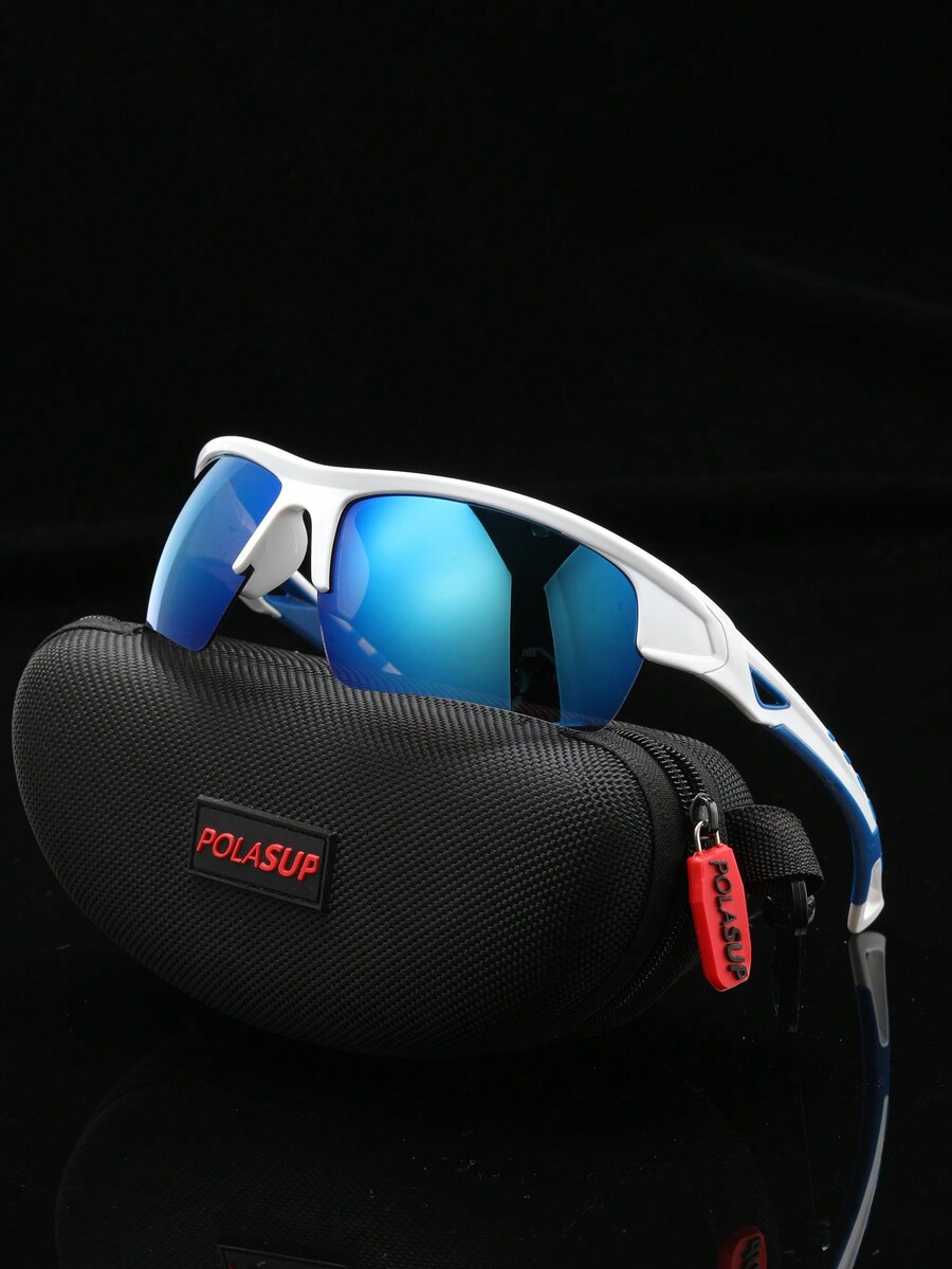 POLASUP 1pc Men's HalfFramed Sports Cycling Glasses With UV Protection