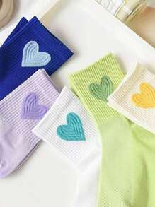 5 Pairs Retro Style Women Long/Mid/Knee-High Socks, Korean Fashion Streetwear Breathable Socks