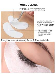 100 PCS Gentle Eyelash EyePads Under Eye Gel Pads For Lash Extensions Under Eye Patches Lash Pads 50 Pairs Natural Hydrogel Eye Patches Eyelash Extension Supplies Beauty Tools