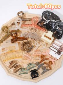 80pcs Colorful Hair Accessory Combination Set - Multicolor - View 1