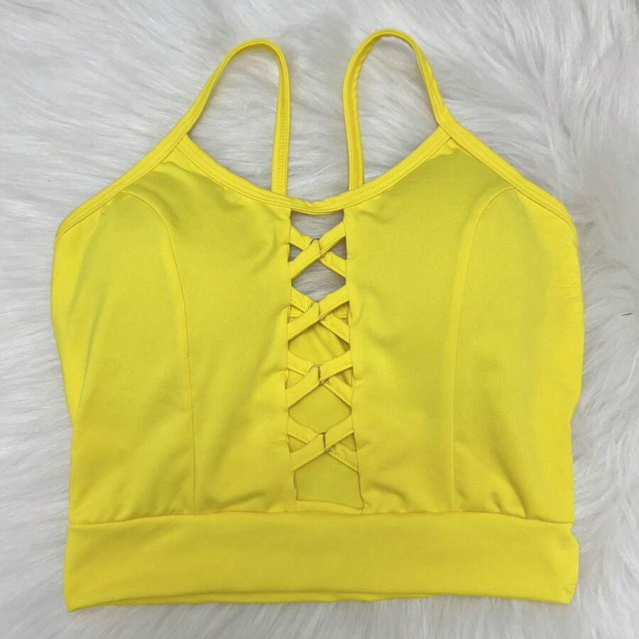 Women Tank Tops & Camis - Yellow - View 1