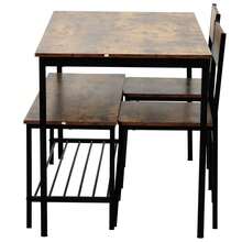 Dining Table And Chairs, Bench Set Industrial Style Retro Kitchen Dining Table Set With 2 High Back Chair And 1 Bench For Living Room, Dining Room, Kitchen,Space Saving (Rustic Brown) - Brown - View 7