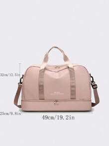 Bolsa de viagem clássica de moda, bolsa de nylon versátil, simples, de cor sólida, para academia, bolsa feminina de fim de semana, com separação seca e molhada, compartimento independente para sapatos, alça de ombro ajustável, bolsa tipo carteiro, adequada para viagens curtas de , viagens, ioga, esportes, fitness.