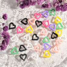 100顆樹脂心形指甲裝飾,發光變色設計愛心藝術用品,3d亞克力心型貼紙,糖果色彩diy樹脂星星裝飾品,適用於女性,女孩,heart-30 - 彩色 - 查看 8