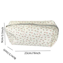 Estuche de lápices con estampado de flores pequeñas, estilo Ins altamente atractivo para almacenamiento de artículos de oficina en el escritorio de estudiantes, bolsa de cosméticos de estilo rural, artículos esenciales de vuelta al colegio, regalo creativo para el Día de Acción de Gracias, Navidad, cumpleaños, decoración de Halloween, vuelta al colegio, estuche de lápices, mochila escolar